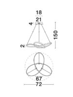 Suspensie Nova Luce Fusion, finisaj auriu periat/acril alb, 53 W, cod 1701101002 - imagine 4