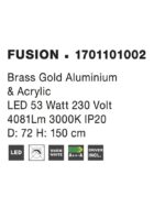 Suspensie Nova Luce Fusion, finisaj auriu periat/acril alb, 53 W, cod 1701101002 - imagine 3