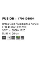 Plafoniera Nova Luce Fusion, finisaj auriu periat/acril alb, 40 W, cod 1701101004 - imagine 3