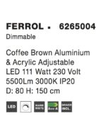 Suspensie Nova Luce Ferrol, finisaj maro satinat, 111 W, cod  6265004 - imagine 3