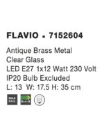 Aplica Nova Luce Flavio, finisaj alama antichizata/sticla clara, 1x60 W, cod 7152604 - imagine 3
