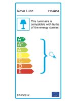 Aplica Nova Luce Flavio, finisaj alama antichizata/sticla clara, 1x60 W, cod 7152604 - imagine 2