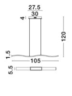 Suspensie Nova Luce Cesena, finisaj crom lucios/acril alb, 42 W, cod 81002002 - imagine 4