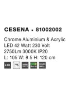 Suspensie Nova Luce Cesena, finisaj crom lucios/acril alb, 42 W, cod 81002002 - imagine 3