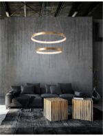 Suspensie Nova Luce Leon, finisaj auriu satinat/acril, 65 W, cod 8100281 - imagine 9