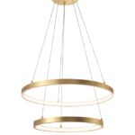 Suspensie Nova Luce Leon, finisaj auriu satinat/acril, 65 W, cod 8100281