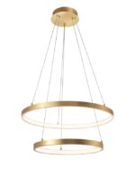 Suspensie Nova Luce Leon, finisaj auriu satinat/acril, 65 W, cod 8100281