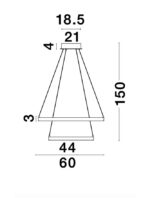 Suspensie Nova Luce Leon, finisaj auriu satinat/acril, 65 W, cod 8100281 - imagine 4