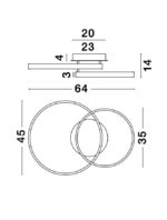 Plafoniera Nova Luce Leon, finisaj auriu satinat/acril, 44 W, cod 8100282 - imagine 4