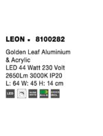 Plafoniera Nova Luce Leon, finisaj auriu satinat/acril, 44 W, cod 8100282 - imagine 3