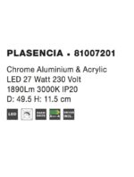 Plafoniera Nova Luce Plasencia, finisaj crom lucios/acril, 27 W, cod 81007201 - imagine 3