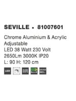 Suspensie Nova Luce Seville, finisaj crom lucios/cristal, 38 W, cod 81007601 - imagine 3
