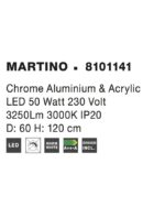 Suspensie Nova Luce Martino, finisaj crom lucios/acril alb, 50 W, cod 8101141 - imagine 3