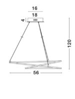 Suspensie Nova Luce Viareggio, finisaj crom lucios/acril alb, 29 W, cod 8101201 - imagine 4