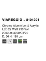 Suspensie Nova Luce Viareggio, finisaj crom lucios/acril alb, 29 W, cod 8101201 - imagine 3