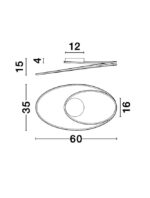 Plafoniera Nova Luce Viareggio, finisaj alb mat/acril alb, 28 W, cod 8101204 - imagine 2