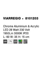 Plafoniera Nova Luce Viareggio, finisaj crom lucios/acril alb, 28 W, cod 8101203 - imagine 3