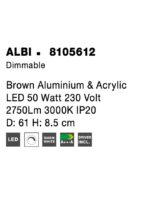 Plafoniera Nova Luce Albi, finisaj maro satinat, 50 W, cod 8105612 - imagine 4
