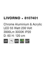 Suspensie Nova Luce Livorno, finisaj crom lucios/acril, 55 W, cod 8107401 - imagine 3
