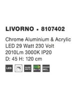 Suspensie Nova Luce Livorno, finisaj crom lucios/acril, 29 W, cod 8107402 - imagine 3