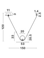 Suspensie Nova Luce Vitton, finisaj auriu lucios/sticla opal, 1x40 W, cod 8279601 - imagine 4