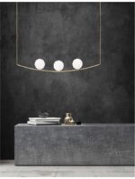 Suspensie Nova Luce Vitton, finisaj auriu lucios/sticla opal, 3x5 W, cod 8279602 - imagine 5