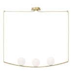 Suspensie Nova Luce Vitton, finisaj auriu lucios/sticla opal, 3x5 W, cod 8279602
