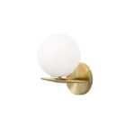 Aplica Nova Luce Vitton, finisaj auriu lucios/sticla opal, 1x40 W, cod 8279603