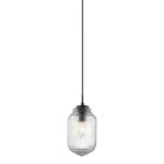 Pendul Nova Luce Nord, finisaj negru mat/sticla clara, 1x5 W, cod 838184