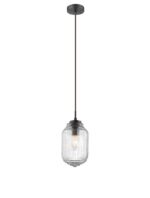 Pendul Nova Luce Nord, finisaj negru mat/sticla clara, 1x5 W, cod 838184