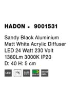 Plafoniera Nova Luce Hadon, finisaj negru satinat, 24 W, cod 9001531 - imagine 3