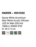 Plafoniera Nova Luce Hadon, finisaj alb satinat, 24 W, cod 9001532 - imagine 3