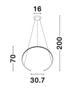 Suspensie Nova Luce Breda, finisaj negru satinat, 30 W, cod  9010023 - imagine 4