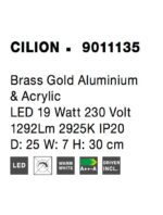 Aplica Nova Luce Cilion, finisaj auriu periat/acril, 19 W, cod 9011135 - imagine 3