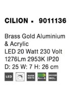 Lampa Nova Luce Cilion, finisaj auriu periat/acril, 20 W, cod 9011136 - imagine 3