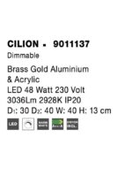 Plafoniera Nova Luce Cilion, finisaj auriu periat/acril, 48 W, cod 9011137 - imagine 3