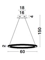 Suspensie Nova Luce Cilion, finisaj auriu periat/acril, 48 W, cod 9011138 - imagine 4