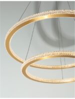 Suspensie Nova Luce Cilion, finisaj auriu periat/acril, 56 W, cod 9011139 - imagine 3