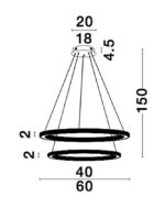 Suspensie Nova Luce Cilion, finisaj auriu periat/acril, 56 W, cod 9011139 - imagine 2