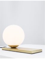 Lampa de masa Nova Luce Juliet, finisaj auriu mat/sticla opal, 1x40 W, cod 9012922 - imagine 5