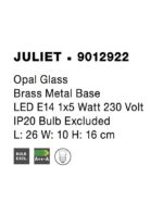 Lampa de masa Nova Luce Juliet, finisaj auriu mat/sticla opal, 1x40 W, cod 9012922 - imagine 3