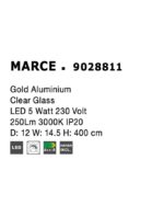 Suspensie Nova Luce Marce, finisaj auriu satinat, 5 W, cod 9028811 - imagine 3