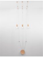 Suspensie Nova Luce Marce, finisaj auriu satinat, 3x5 W, cod 9028813 - imagine 7