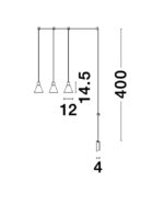 Suspensie Nova Luce Marce, finisaj auriu satinat, 3x5 W, cod 9028813 - imagine 3