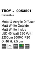 Plafoniera Nova Luce Troy, finisaj alb mat, 40 W, cod 9053591 - imagine 4