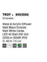 Plafoniera Nova Luce Troy, finisaj negru mat, 40 W, cod 9053592 - imagine 4