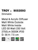 Plafoniera Nova Luce Troy, finisaj alb mat, 50 W, cod 9053593 - imagine 4