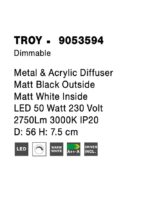 Plafoniera Nova Luce Troy, finisaj alb mat, 50 W, cod 9053594 - imagine 4