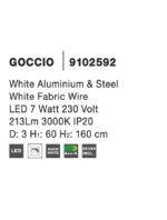 Pendul Nova Luce Goccio, finisaj alb mat, 7 W, cod 9102592 - imagine 4