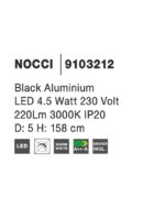 Pendul Nova Luce Nocci, finisaj negru mat, 4.5 W, cod 9103212 - imagine 3